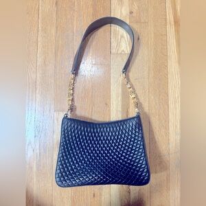 Elegant Black BALLY Quilted Shoulder Bag